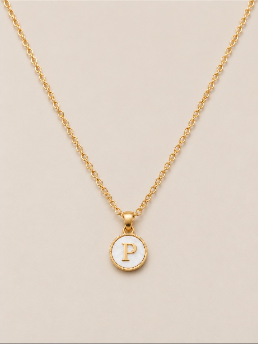 New! Gold Initial Letter Monogram Pendant Necklace NWOT